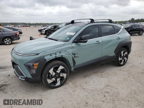 2025 Hyundai Kona Limited with VIN KM8HECA30SU187634, listed as a Copart auction lot 51677775 with 2,698 mi miles and Salvage Title. Bid and sale history available at DreamBid. Image 1.