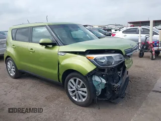 2018 Kia Soul + with VIN KNDJP3A57J7894079, listed as a IAAI auction lot 42128941 with 62,945 mi miles. Bid and sale history available at carsss.com. Image 1.