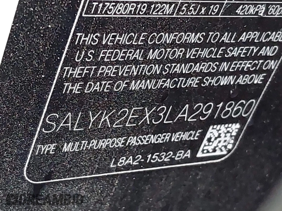 2020 Land Rover Range Rover Velar R-Dynamic S z VIN SALYK2EX3LA291860, wystawiony jako IAAI lot #42232078 z przebiegiem 60 007 mil mil oraz . Historia ofert i sprzedaży dostępna na DreamBid. Obrazek 9.