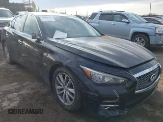 2015 Infiniti Q50 with VIN JN1BV7AR5FM392624, listed as a IAAI auction lot 41667327 with 53,589 mi miles. Bid and sale history available at carsss.com. Image 6.