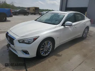 2019 Infiniti Q50 Luxe z VIN JN1EV7AR7KM552316, wystawiony jako Copart lot #55228135 z przebiegiem 62 588 mil mil oraz Szkoda całkowita • Salvage title. Historia ofert i sprzedaży dostępna na DreamBid. Obrazek 1.