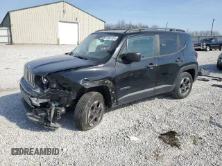 2017 Jeep Renegade Sport with VIN ZACCJBAB7HPF40134, listed as a Copart auction lot 48661955 with 127,338 mi miles and Salvage Title. Bid and sale history available at carsss.com. Image 1.