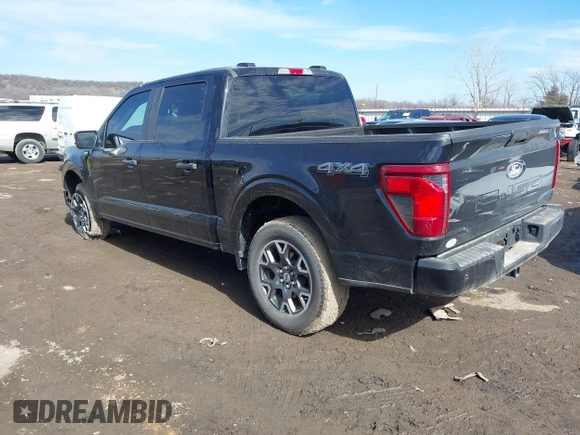 2024 Ford F-150 STX with VIN 1FTEW2LP4RKE73748, listed as a IAAI auction lot 41604796 with 9,609 mi miles and . Bid and sale history available at carsss.com. Image 3.