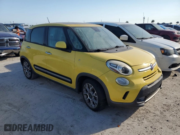2014 FIAT 500L Trekking with VIN ZFBCFADH8EZ013585, listed as a Copart auction lot 76193764 with 0 mi miles and Salvage Title. Bid and sale history available at carsss.com. Image 4.