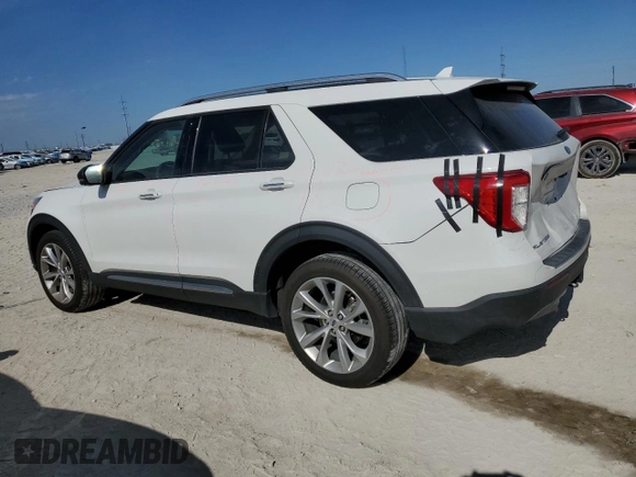 2022 Ford Explorer Platinum with VIN 1FM5K8HC4NGC42104, listed as a Copart auction lot 42401935 with 21,981 mi miles and Salvage Title. Bid and sale history available at carsss.com. Image 2.