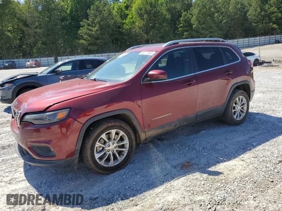 2019 Jeep Cherokee Latitude with VIN 1C4PJLCB7KD205885, listed as a Copart auction lot 58077555 with 188,034 mi miles and Salvage title. Bid and sale history available at DreamBid. Image 1.