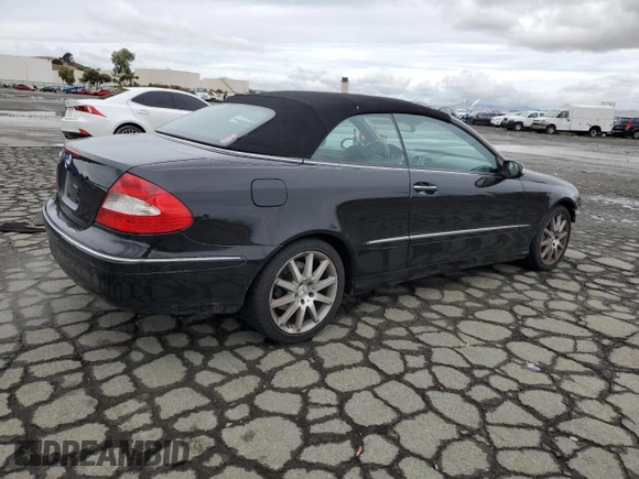 2007 Mercedes-Benz CLK 350 with VIN WDBTK56F27F207673, listed as a Copart auction lot 82643764 with 84,260 mi miles and Salvage Title. Bid and sale history available at DreamBid. Image 3.