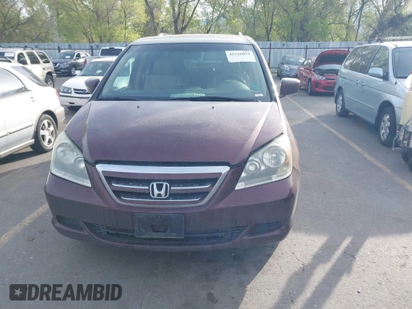 2007 Honda Odyssey EX-L with VIN 5FNRL38737B432708, listed as a IAAI auction lot 42116022 with 312,934 mi miles. Bid and sale history available at carsss.com. Image 6.