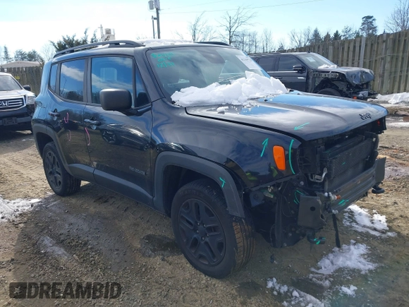 2018 Jeep Renegade Sport with VIN ZACCJBAB4JPH68808, listed as a IAAI auction lot 41319728 with 225,750 mi miles. Bid and sale history available at carsss.com. Image 1.
