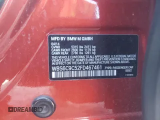 2015 BMW M6 z VIN WBS6C9C52FD467461, wystawiony jako Copart lot #68057084 z przebiegiem 130 687 mil mil oraz Szkoda całkowita • Salvage title. Historia ofert i sprzedaży dostępna na DreamBid. Obrazek 13.