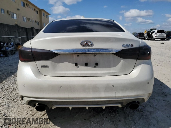 2020 Infiniti Q50 Red Sport 400 with VIN JN1FV7AR3LM660292, listed as a Copart auction lot 43868325 with 63,636 mi miles and Non Repairable. Bid and sale history available at carsss.com. Image 6.