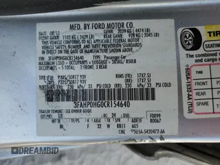2012 Ford Fusion SE with VIN 3FAHP0HG0CR154640, listed as a Copart auction lot 44767775 with 94,206 mi miles and Salvage Title. Bid and sale history available at DreamBid. Image 15.