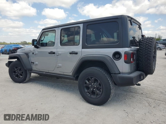 2020 Jeep Wrangler Unlimited Willys with VIN 1C4HJXDG7LW186671, listed as a Copart auction lot 54090865 with 67,882 mi miles and Salvage title. Bid and sale history available at DreamBid. Image 2.