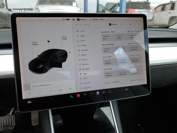 2018 Tesla Model 3 Long Range Battery with VIN 5YJ3E1EA4JF166532, listed as a Copart auction lot 42755985 with 77,467 mi miles and Salvage Title. Bid and sale history available at carsss.com. Image 9.