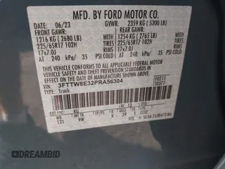 2023 Ford Maverick XL with VIN 3FTTW8E32PRA56304, listed as a IAAI auction lot 41147511 with 27,787 mi miles and . Bid and sale history available at DreamBid. Image 9.