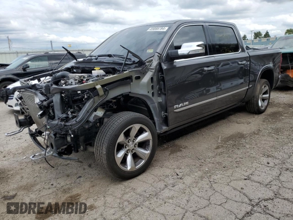 2020 Ram 1500 Limited with VIN 1C6SRFHT0LN104647, listed as a Copart auction lot 69088784 with 37,119 mi miles and Salvage title. Bid and sale history available at DreamBid. Image 1.
