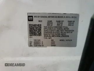 2022 GMC Terrain SLE with VIN 3GKALMEVXNL295534, listed as a Copart auction lot 50086645 with 75,152 mi miles and Salvage Title. Bid and sale history available at carsss.com. Image 13.