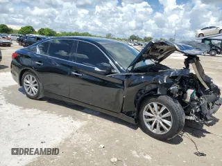 2014 Infiniti Q50 Premium with VIN JN1BV7AP1EM688303, listed as a Copart auction lot 60637845 with 160,017 mi miles and Salvage title. Bid and sale history available at DreamBid. Image 4.