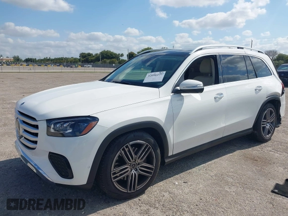 2024 Mercedes-Benz GLS 450 z VIN 4JGFF5KE0RB133823, wystawiony jako IAAI lot #42096277 z przebiegiem 21 828 mil mil oraz . Historia ofert i sprzedaży dostępna na DreamBid. Obrazek 2.