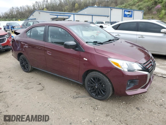 2022 Mitsubishi Mirage ES z VIN ML32FUFJ3NHF08086, wystawiony jako Copart lot #51950045 z przebiegiem 30 677 mil mil oraz Szkoda całkowita • Salvage title. Historia ofert i sprzedaży dostępna na DreamBid. Obrazek 4.