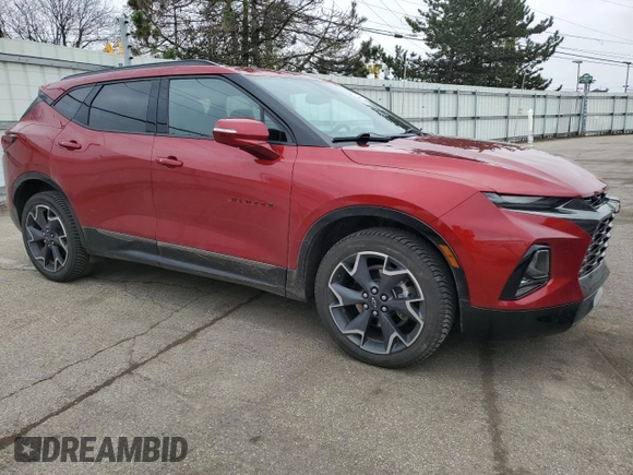 2022 Chevrolet Blazer RS with VIN 3GNKBERS4NS119021, listed as a Copart auction lot 52615455 with 60,684 mi miles and Salvage title. Bid and sale history available at DreamBid. Image 4.
