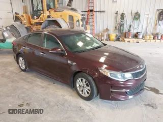 2018 Kia Optima S z VIN 5XXGT4L35JG229518, wystawiony jako IAAI lot #42091785 z przebiegiem 101 698 mil mil oraz . Historia ofert i sprzedaży dostępna na DreamBid. Obrazek 1.