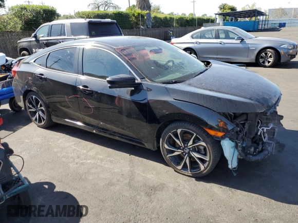 2018 Honda Civic Si with VIN 2HGFC1E51JH709059, listed as a Copart auction lot 52453615 with 90,917 mi miles and Salvage Title. Bid and sale history available at DreamBid. Image 4.