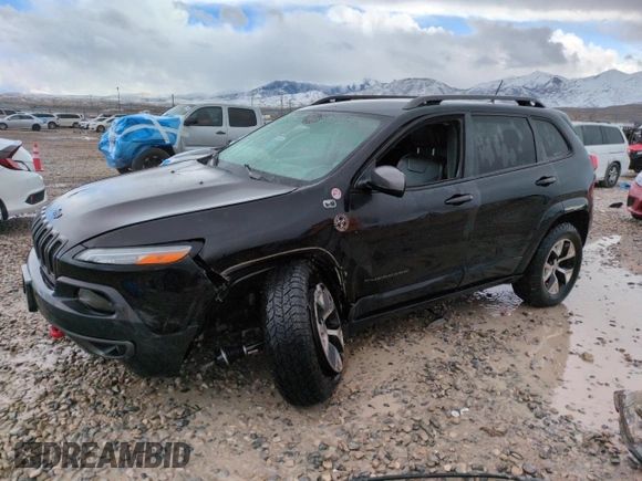 2014 Jeep Cherokee Trailhawk with VIN 1C4PJMBS1EW211570, listed as a Copart auction lot 51465845 with 156,320 mi miles and Salvage Title. Bid and sale history available at carsss.com. Image 1.