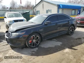 2015 Ford Taurus SHO with VIN 1FAHP2KTXFG121755, listed as a Copart auction lot 46819355 with 99,379 mi miles and Salvage Title. Bid and sale history available at DreamBid. Image 1.