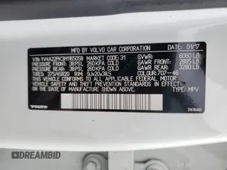 2017 Volvo XC90 Momentum with VIN YV4A22PK3H1165058, listed as a Copart auction lot 61072965 with 131,178 mi miles and Salvage title. Bid and sale history available at DreamBid. Image 14.