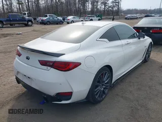 2017 Infiniti Q60 Red Sport 400 with VIN JN1FV7EK6HM610863, listed as a IAAI auction lot 40101142 with 52,406 mi miles and . Bid and sale history available at carsss.com. Image 4.