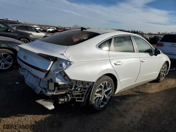 2021 Hyundai Sonata SEL with VIN 5NPEL4JAXMH086423, listed as a Copart auction lot 83465744 with 199,157 mi miles and Salvage Title. Bid and sale history available at carsss.com. Image 3.