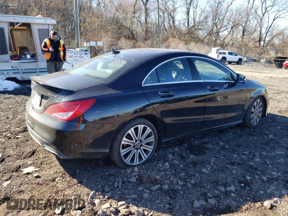 2018 Mercedes-Benz CLA 250 with VIN WDDSJ4GB9JN569279, listed as a Copart auction lot 43084154 with 43,926 mi miles and . Bid and sale history available at DreamBid. Image 3.
