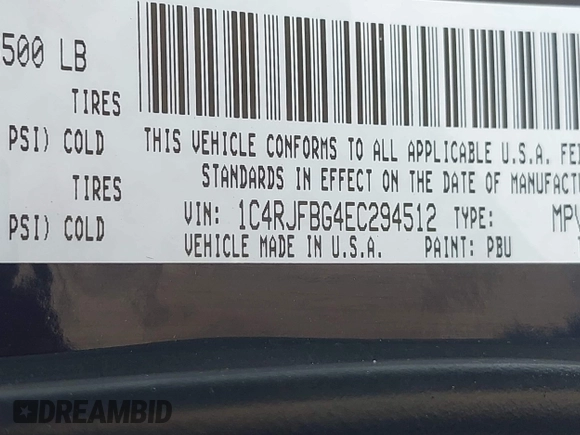 2014 Jeep Grand Cherokee Limited with VIN 1C4RJFBG4EC294512, listed as a IAAI auction lot 42559481 with 131,034 mi miles and . Bid and sale history available at DreamBid. Image 9.