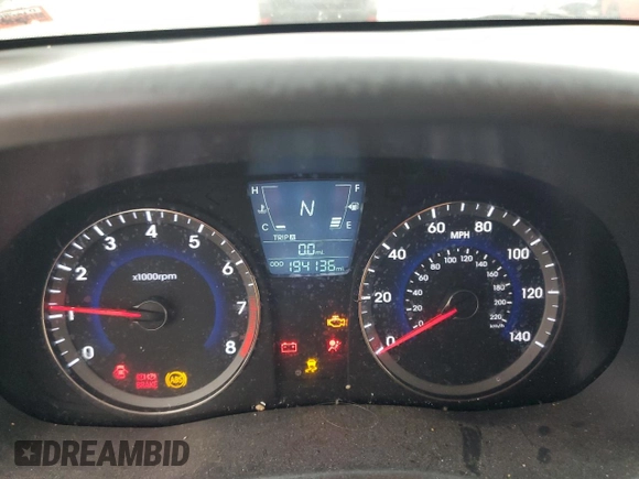 2012 Hyundai Accent SE with VIN KMHCU5AE7CU017198, listed as a Copart auction lot 49642815 with 194,136 mi miles and Salvage Title. Bid and sale history available at carsss.com. Image 9.