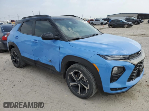 2023 Chevrolet TrailBlazer RS with VIN KL79MTSL2PB143953, listed as a Copart auction lot 49394705 with 16,458 mi miles and Salvage Title. Bid and sale history available at DreamBid. Image 4.
