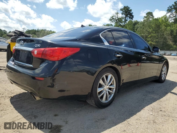 2014 Infiniti Q50 Premium with VIN JN1BV7APXEM670219, listed as a Copart auction lot 62340745 with 155,131 mi miles and Salvage title. Bid and sale history available at DreamBid. Image 3.