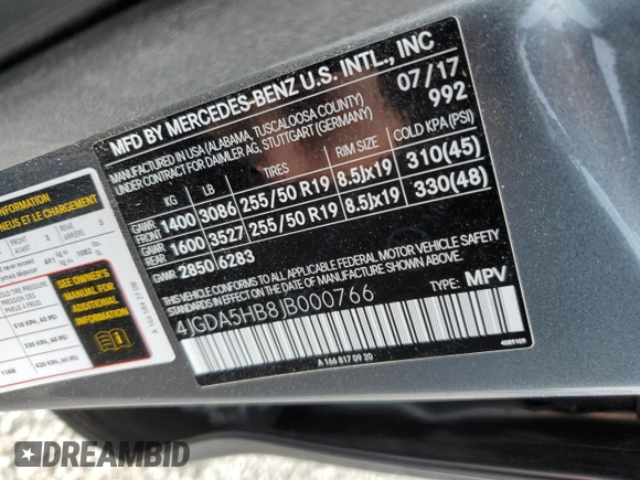 2018 Mercedes-Benz GLE 350 z VIN 4JGDA5HB8JB000766, wystawiony jako Copart lot #55863545 z przebiegiem 62 537 mil mil oraz Szkoda całkowita • Salvage title. Historia ofert i sprzedaży dostępna na DreamBid. Obrazek 13.