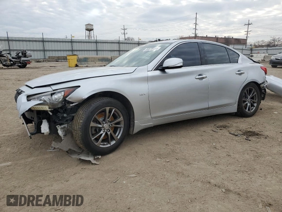 2017 Infiniti Q50 3.0t Sport with VIN JN1EV7AR4HM841419, listed as a Copart auction lot 85579134 with 101,216 mi miles and Salvage Title. Bid and sale history available at carsss.com. Image 1.