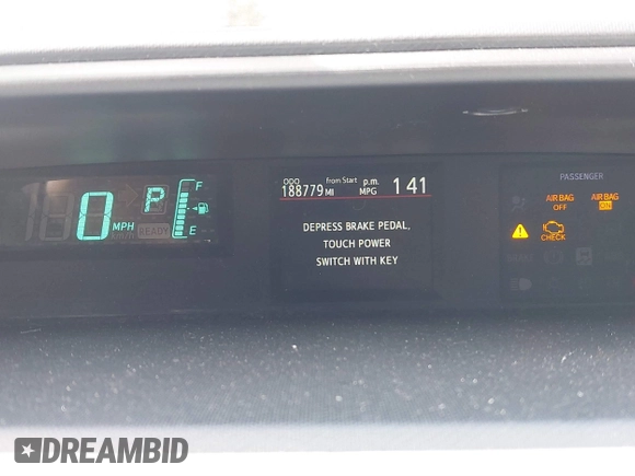 2012 Toyota Prius One z VIN JTDKDTB35C1512129, wystawiony jako IAAI lot #41737175 z przebiegiem 188 779 mil mil oraz . Historia ofert i sprzedaży dostępna na DreamBid. Obrazek 7.