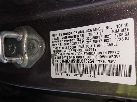 2011 Honda CR-V EX with VIN 5J6RE4H51BL013254, listed as a IAAI auction lot 41040837 with 157,796 mi miles. Bid and sale history available at carsss.com. Image 9.