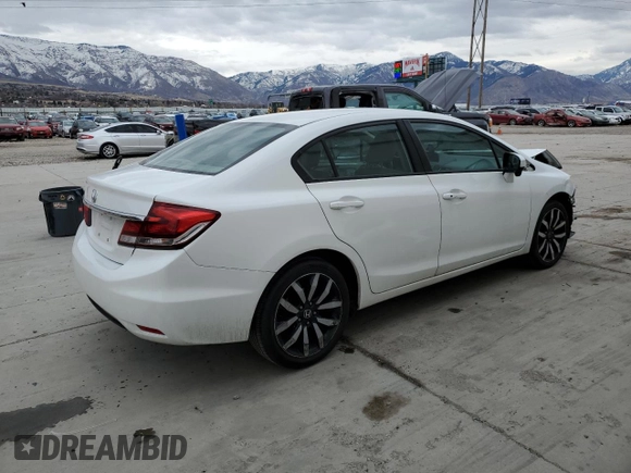 2015 Honda Civic Sedan EX-L with VIN 19XFB2F97FE262622, listed as a Copart auction lot 43584155 with 76,961 mi miles and Salvage Title. Bid and sale history available at carsss.com. Image 3.