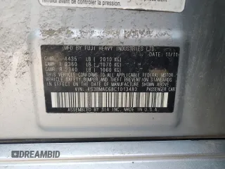 2012 Subaru Legacy Premium with VIN 4S3BMAC68C1013483, listed as a Copart auction lot 55969925 with 148,321 mi miles and Salvage title. Bid and sale history available at DreamBid. Image 13.