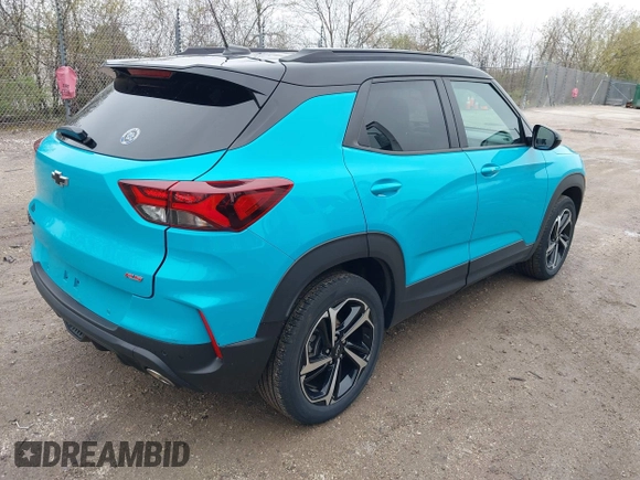2021 Chevrolet TrailBlazer RS with VIN KL79MUSL4MB080470, listed as a IAAI auction lot 42076884 with 27,420 mi miles and . Bid and sale history available at DreamBid. Image 4.