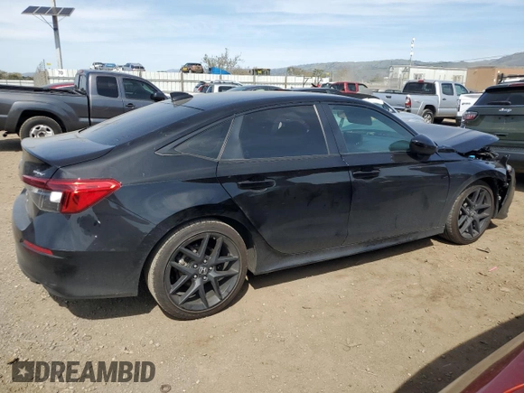 2024 Honda Civic Sedan Sport with VIN 2HGFE2F55RH521218, listed as a Copart auction lot 48577725 with 33,056 mi miles and Salvage Title. Bid and sale history available at carsss.com. Image 3.
