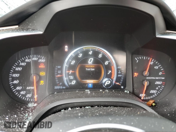 2016 Chevrolet Corvette 1LT with VIN 1G1YB2D76G5122190, listed as a Copart auction lot 66334334 with 32,918 mi miles and Salvage Title. Bid and sale history available at carsss.com. Image 9.