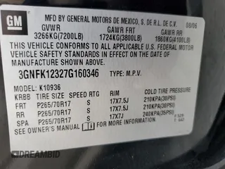 2007 Chevrolet Avalanche LT w/3LT with VIN 3GNFK12327G160346, listed as a Copart auction lot 70892764 with 127,481 mi miles and Salvage Title. Bid and sale history available at carsss.com. Image 12.