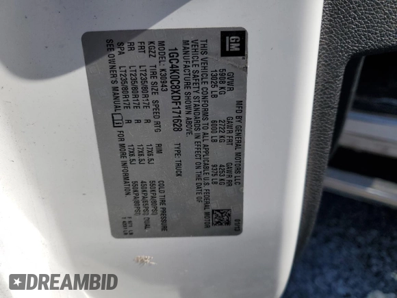 2013 Chevrolet Silverado 3500HD SRW LT with VIN 1GC4K0C8XDF171628, listed as a Copart auction lot 43151905 with 304,003 mi miles and Salvage Title. Bid and sale history available at DreamBid. Image 14.