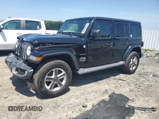 2018 Jeep Wrangler Unlimited Sahara with VIN 1C4HJXEG0JW169416, listed as a Copart auction lot 61020555 with 47,937 mi miles and Salvage title. Bid and sale history available at DreamBid. Image 1.