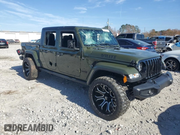 2022 Jeep Gladiator Willys with VIN 1C6HJTAG9NL135116, listed as a Copart auction lot 85240374 with 50,689 mi miles and Salvage title. Bid and sale history available at DreamBid. Image 4.